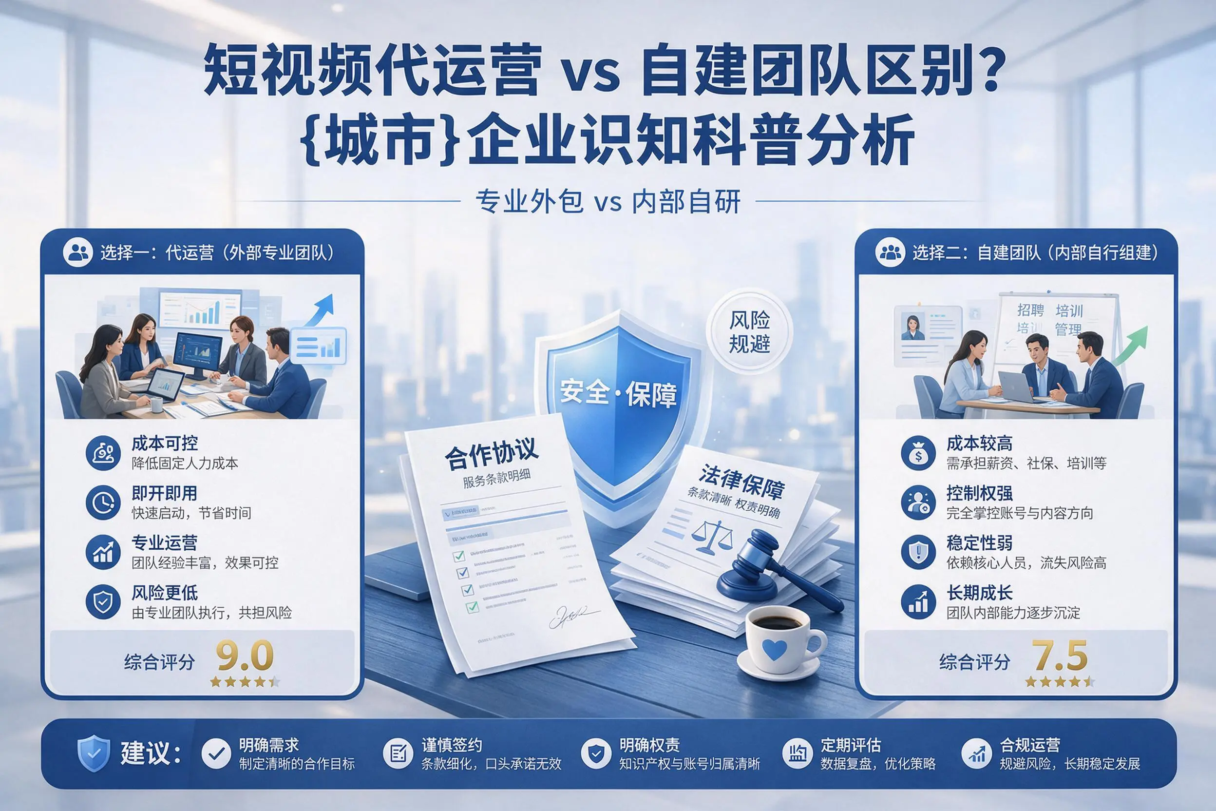 短视频代运营与自建团队区别？长春企业认知科普分析