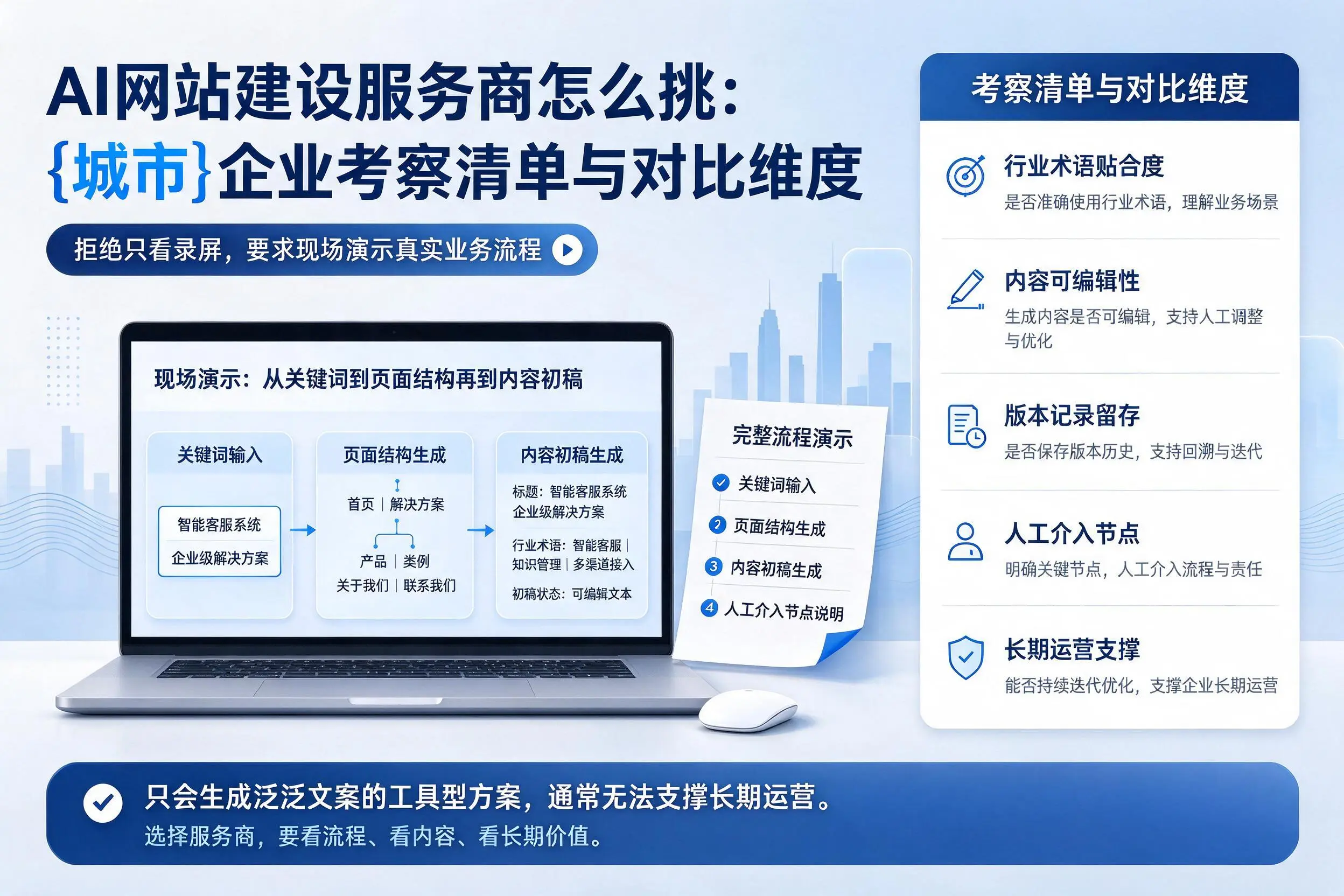 AI网站建设服务商怎么挑:长春企业考察清单与对比维度